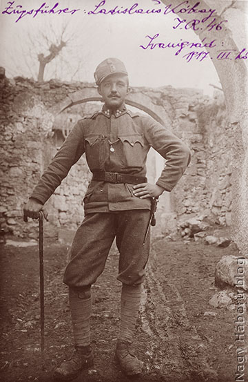 Kókay László már szakaszvezetőként 1917 tavaszán