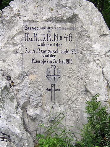 A szegedi 46-os gyalogezred emlékköve az ezredparancsnokság egykori harcálláspontjánál