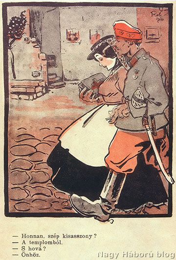 Flirt: képeslap 1904-ből