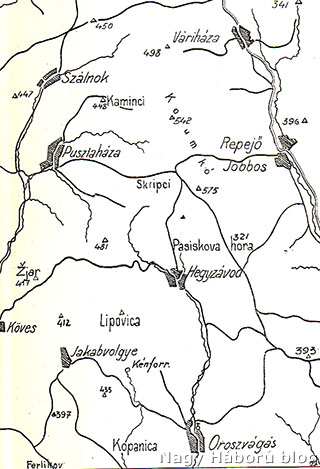 A Korumkó hegy környéke, a 20-as honvéd gyaloghadosztály harcainak helyszíne 1915 tavaszán