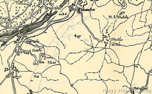 Az arcvonal 143-as magaslat környéki szakasza 1915 júliusában