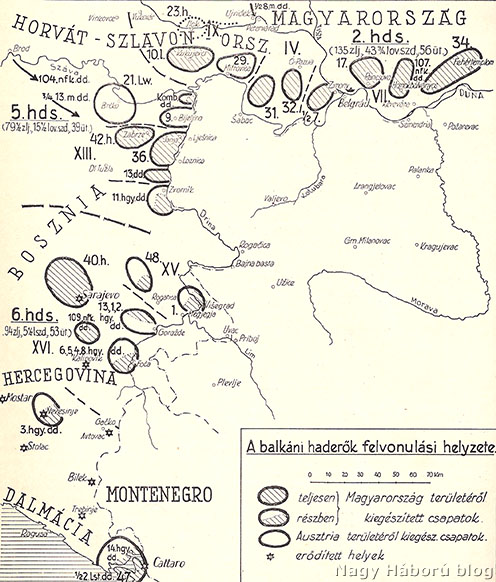 Az osztrák-magyar balkáni erők felvonulási helyzete 1914 augusztusának elején
