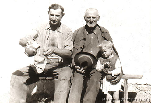 Rátkai István vejével és unokájával, Csicsek Annával 1958-ban