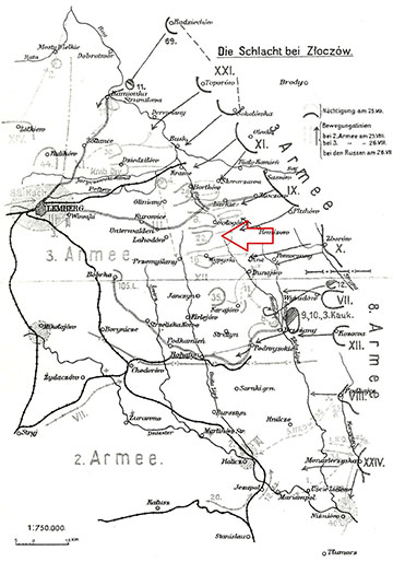 La battaglia di Zlòkzov fine agosto 1914