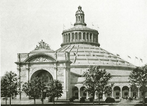 A bécsi Rotunde főépülete egy 1900 körül készült felvételen