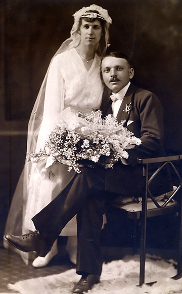 Ernő és Rózsika esküvői fényképe