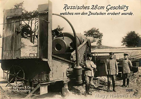 A németek által zsákmányolt 28 cm-es orosz ágyú