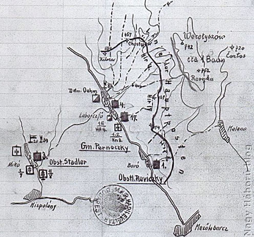 A hadosztály helyzete 1915. május 6-ról-7-re virradóra