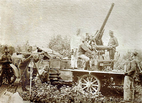 Légelhárító ágyú a Doberdón 1916-ból