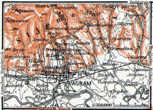 Agram, azaz Zágráb vasúthálózata egy 1913-as térképen
